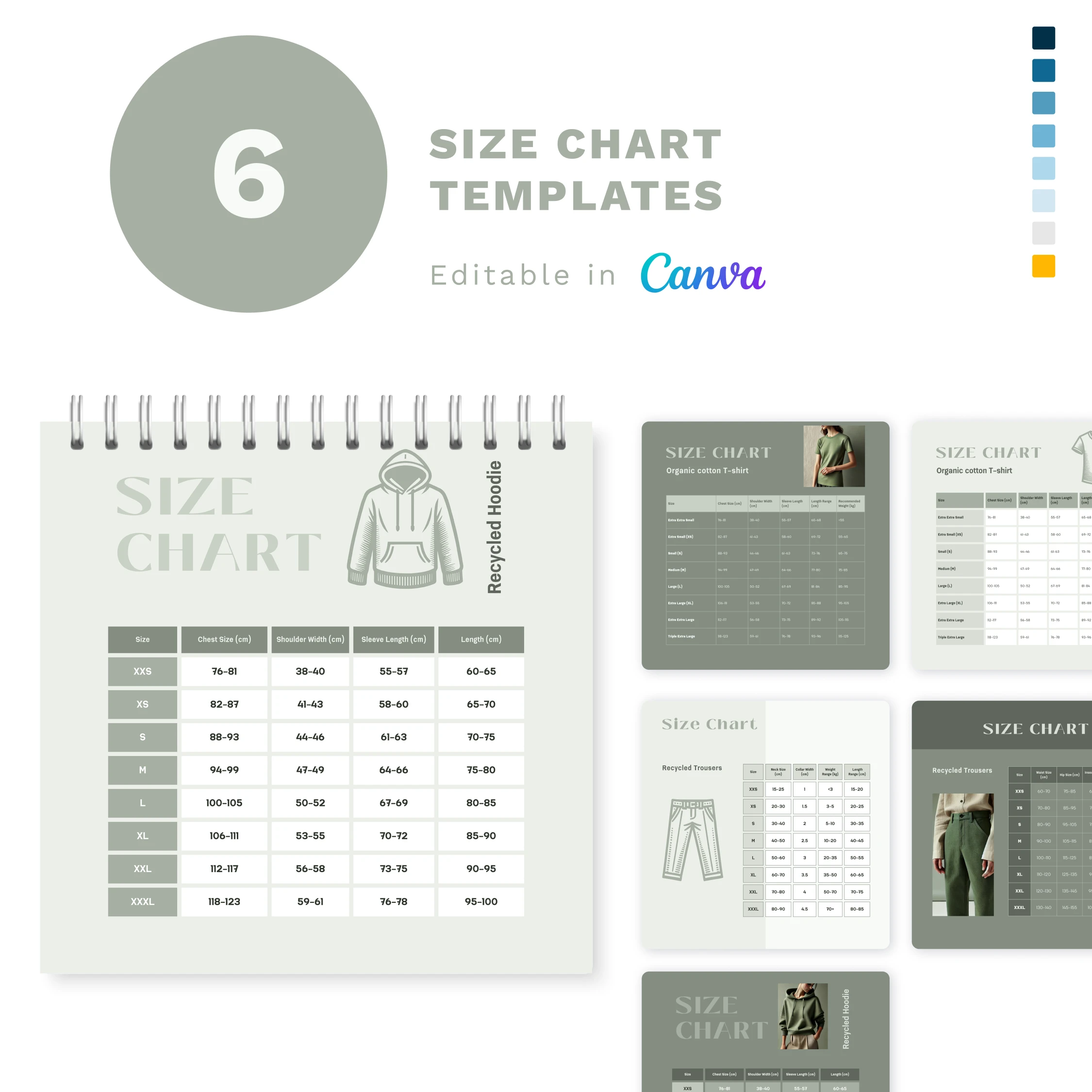 Size Chart Templates (Sustainable) Easy to Edit Bonobo Templates