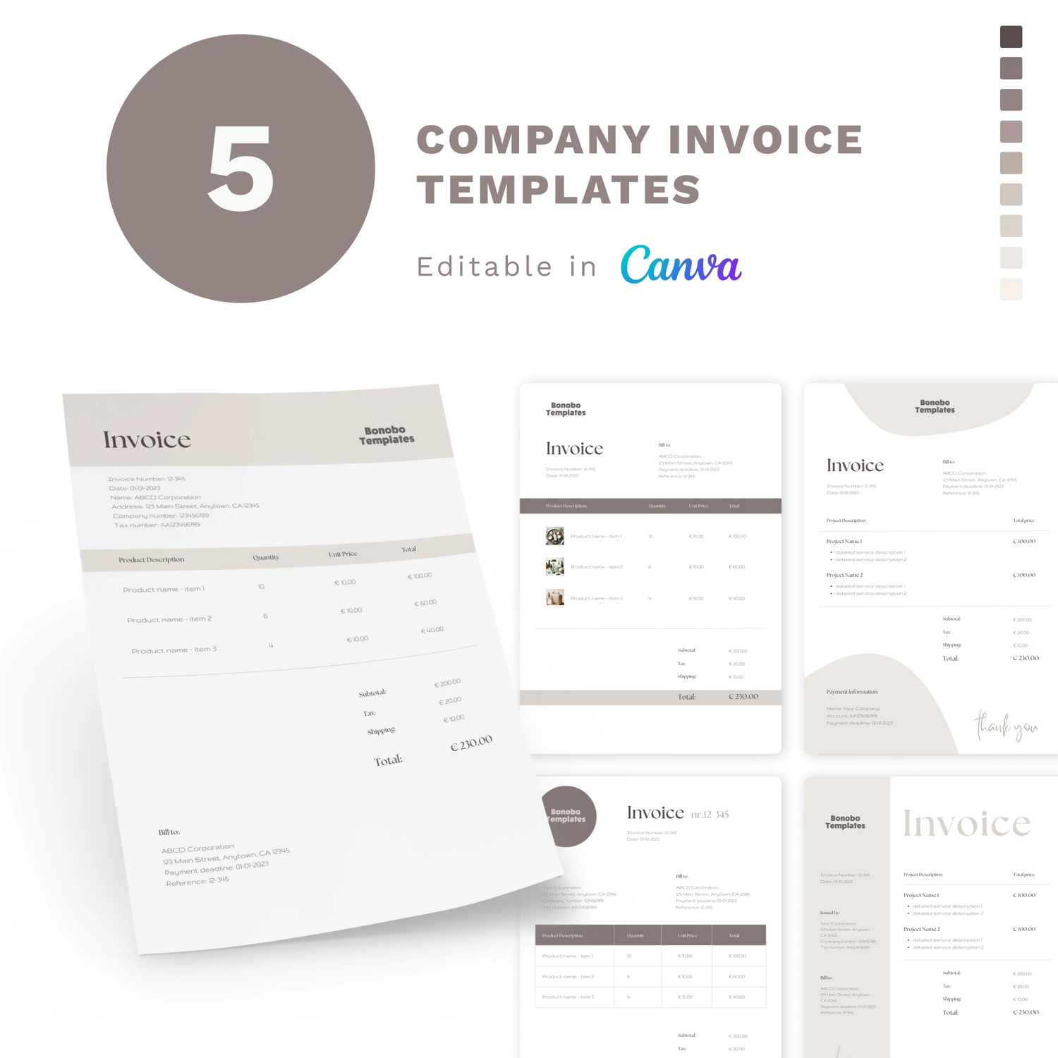 Invoice Templates (Beauty)